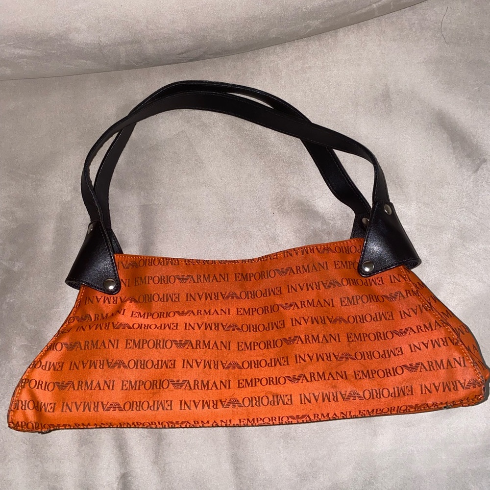 Emporia Armani medium sized orange shoulder bag, nylon